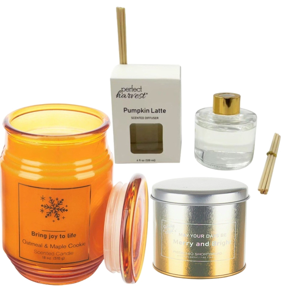 Candle Diffuser Pumkpin Latte Scented Set 3 Items